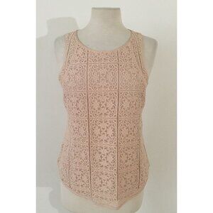 Ann Taylor Shirt Blouse Light Pink Sleeveless Cotton Blend Size Medium